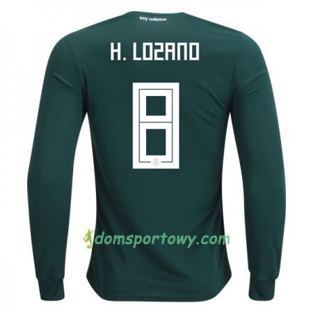 Koszulka Meksyk H.Lozano 8 Domowe Koszulki Piłkarskie Mistrzostwa Świata 2018 Długi Rękaw